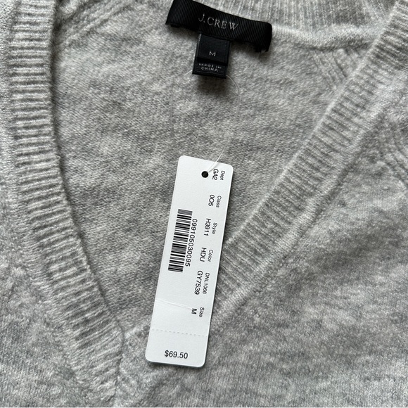 J.CREW | Women's Heather Dusk Grey V-Neck Pullover Sweater, Size Large - Picture 5 of 11